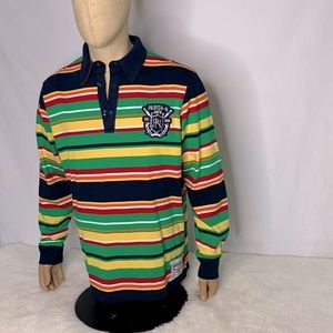Parish-N men colorful stripe long sleeves shirt size M